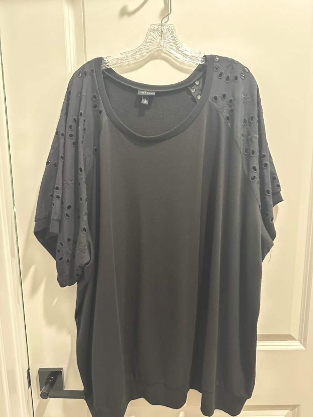 TORRID black shirt with sleeve detail size 6